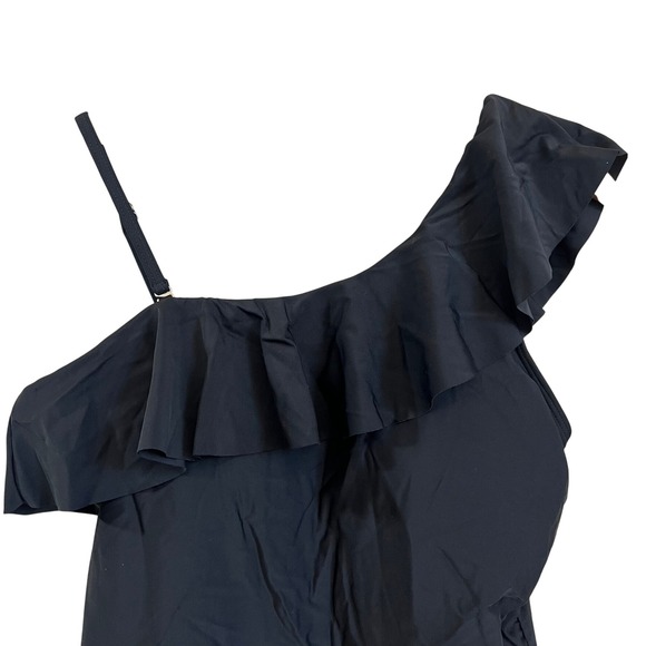 Yonique Black One Shoulder Ruffle Tankini Swim Top Women's Size M‎ - Picture 4 of 6